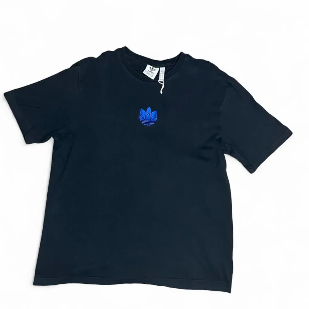 Adidas Originals Men's Black T-shirt W/ Blue Logo